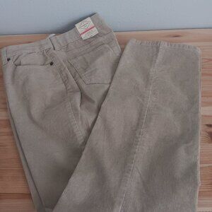 St.John’s Bay Petite Tan Corduroy Pants 12P slender straight leg